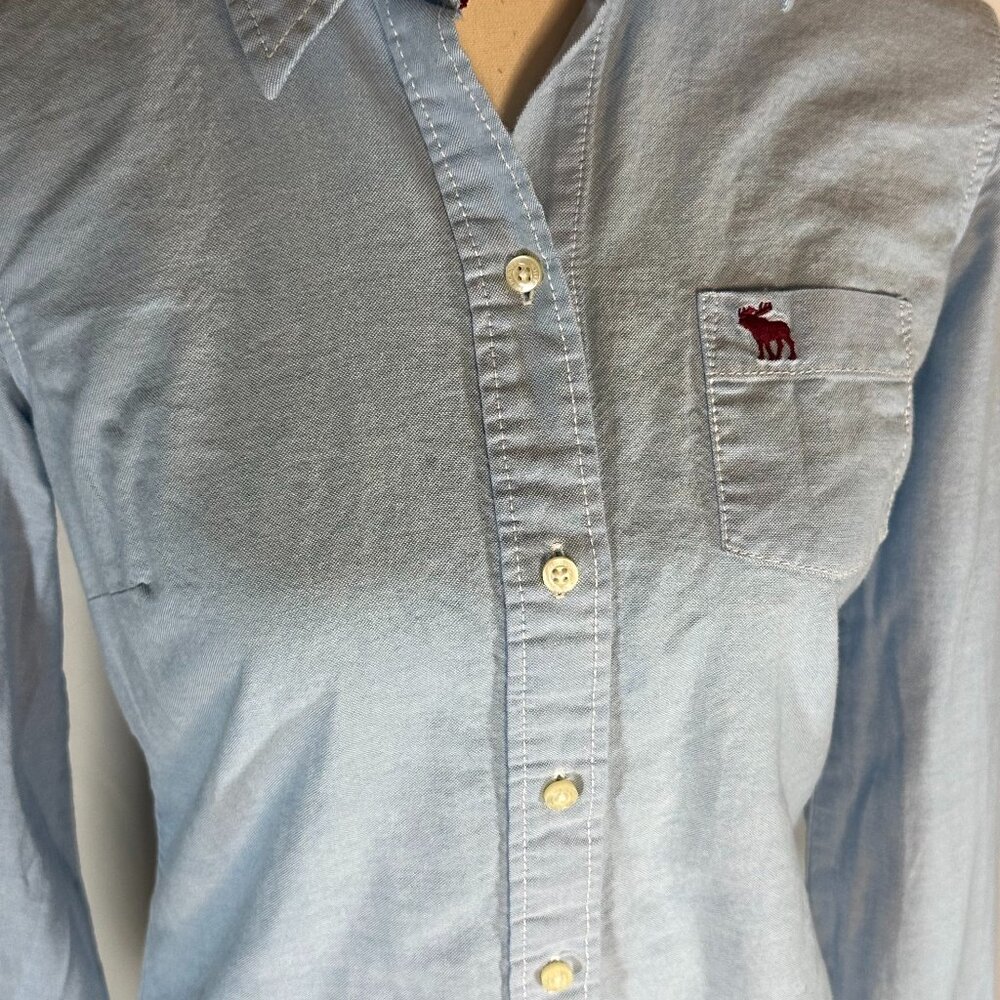 Abercrombie and Fitch - Chambray Button Up Top Women's Size Med Y2K Denim - Picture 2 of 9
